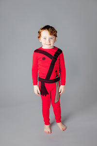 buy ninja pajamas, ninja pyjamas, organic cotton children's pajamas, fun kids pajamas, kids dress up pajamas