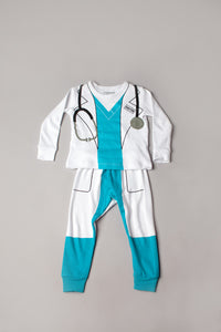 buy doctor pajamas, doctor pyjamas, organic cotton children's pajamas, fun kids pajamas, kids dress up pajamas, pyjamas